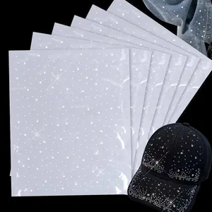 Metal Patch Artificial Pearl Stone Stickers, Crystal Transfer Decals, Glitter Heat Melt Patches for Clothing DIY Decoration