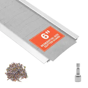 6-Inch Aluminum Gutter Guard With Stainless Steel Micro Mesh, Heavy-Duty 48 Ft Kit, 0.04-Inch Thick Leaf Guard For Debris And Pine Needles, Durable DIY Gutter Shield, Screws Included, 12 Pieces
