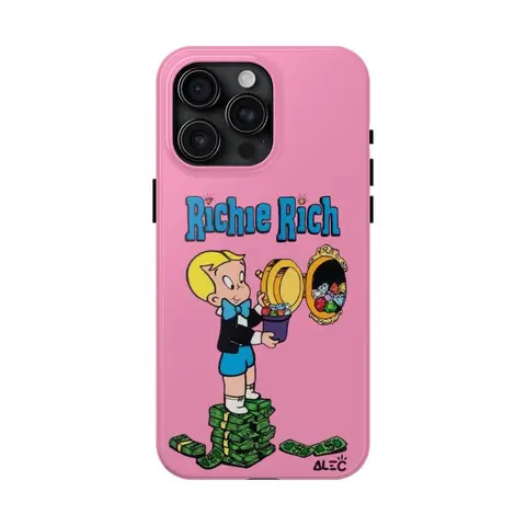 Richie Rich Shockproof Durable Phone Protective Case - Silicone Rubber & PC+TPU Dual Layer, PC Outer Shell Adds Rugged Protection, Full Print Accessory for iPhone 11-17 Pro Max/Plus & Samsung Galaxy S23-25 Cellphones