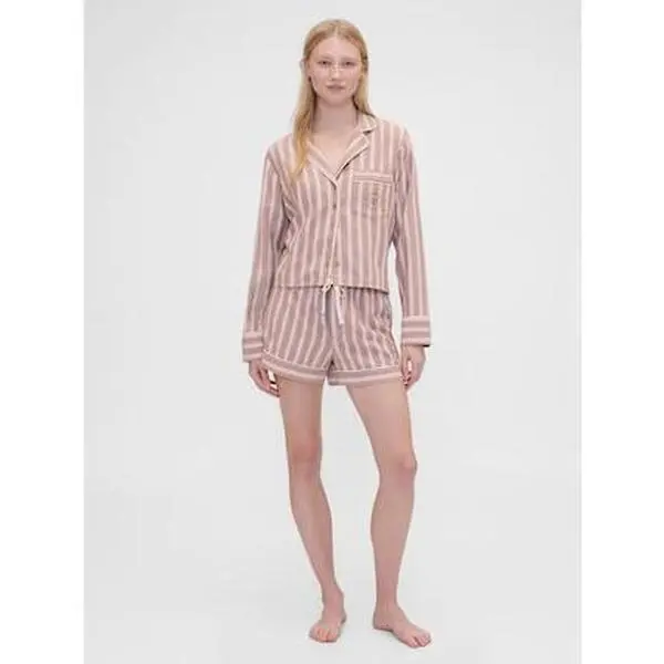Gap Women's × Summer Fridays Flannel Stripe PJ Boxer Shorts