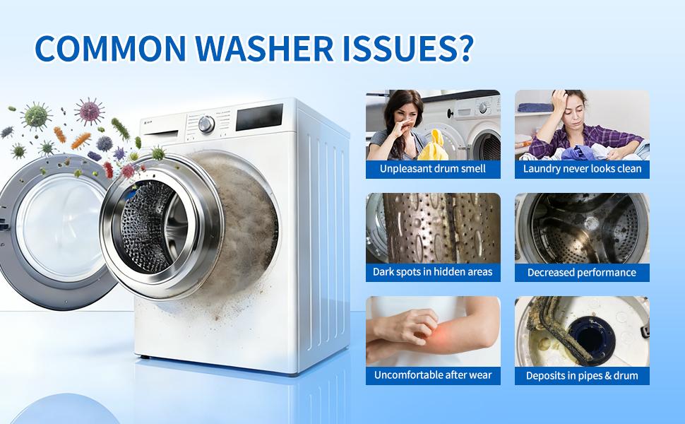 Washing Machine Cleaner Tablets–12 Packs,Deep Cleaning Tablets For HE Front Loader & Top Load Washer,Clean Inside Drum and Laundry Tub Seal-1Year Supply