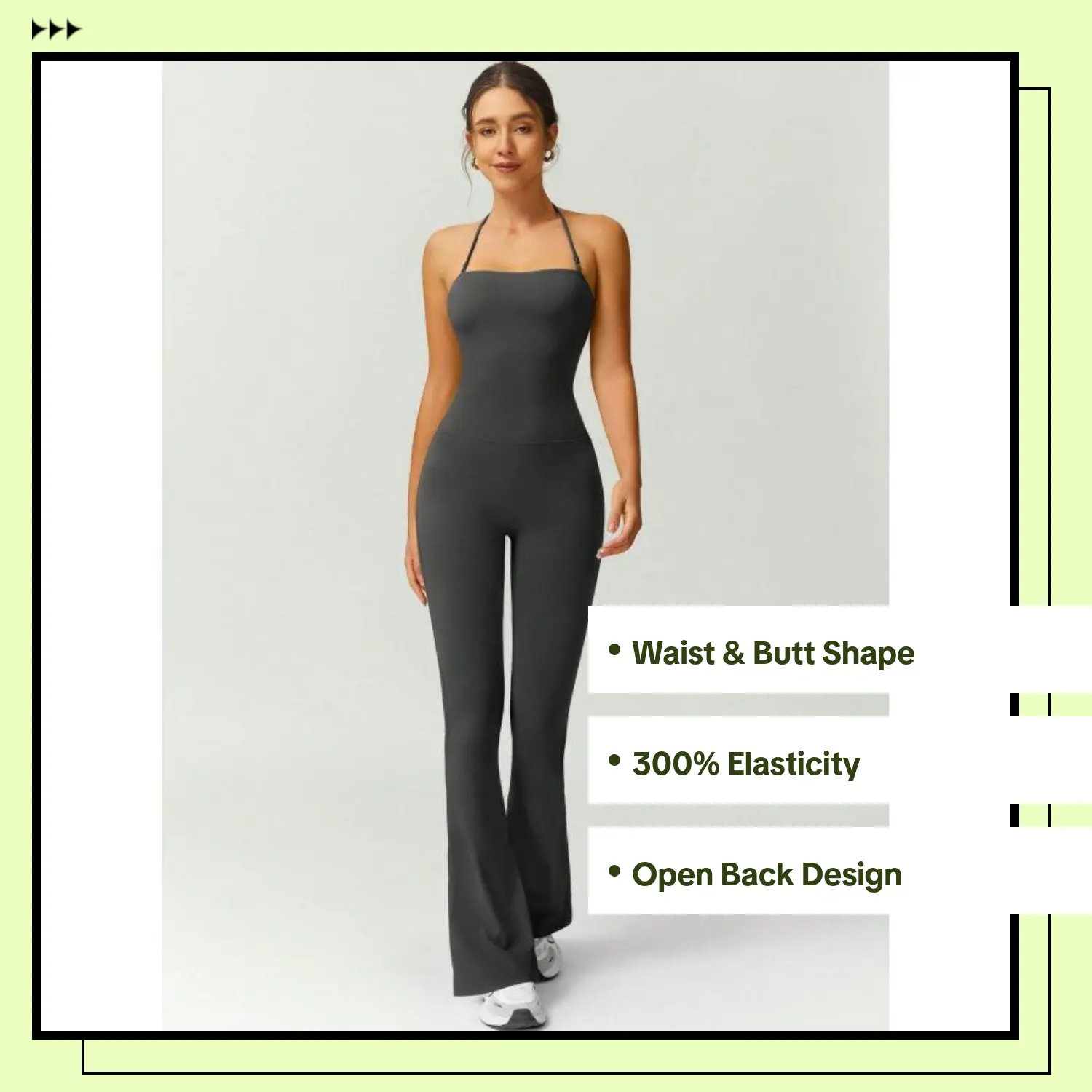 Women's 2-in-1 Nylon Camisole Jumpsuit - High Waist Yoga Bodysuit with Built-in Removable Pads, Butt Lifting, Tummy Control | 1-Piece for Gym, Dance