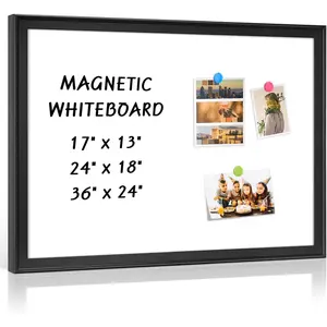 White Board for Wall, 24" x 18"  Dry Erase Board, Decorative Wooden Frame Large Whiteboard, Wall Mounted, Aesthetic Writing Board for , Office, School - Black
