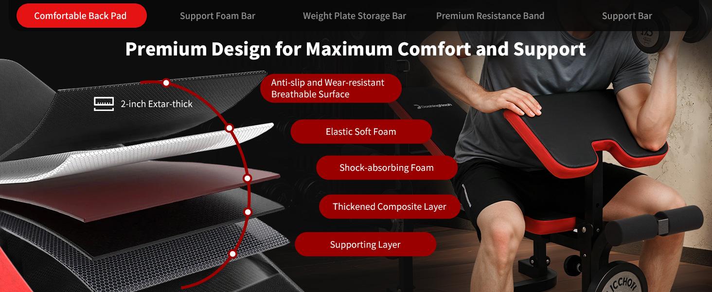 6-in-1 Foldable Weight Bench Set, 1695LBS Adjustable Workout Bench/Barbell Rack/Curl Pad, Bench Press, Leg Extension and Curl machine, Workout Fitness Equipment w/Squat Rack for Home Gym 6-in-1 Foldable Weight Bench Set, 1695LBS Adjustable Workout Bench/Barbell Rack/Curl Pad, Bench Press, Leg Extension and Curl machine, Workout Fitness Equipment w/Squat Rack for Home Gym