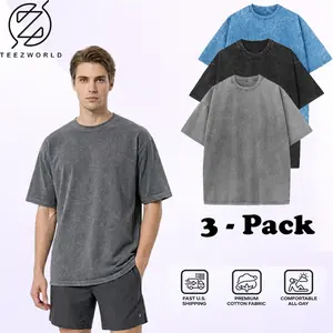 Premium 3-Pack Oversize T-Shirt Bundle Vintage Distressed Heavyweight Cotton Oversized Tee Relaxed Fit Streetwear Urban Style Soft Breathable Fabric Comfortable All-Day Wear Durable Minimalist Basic Wardrobe Essential