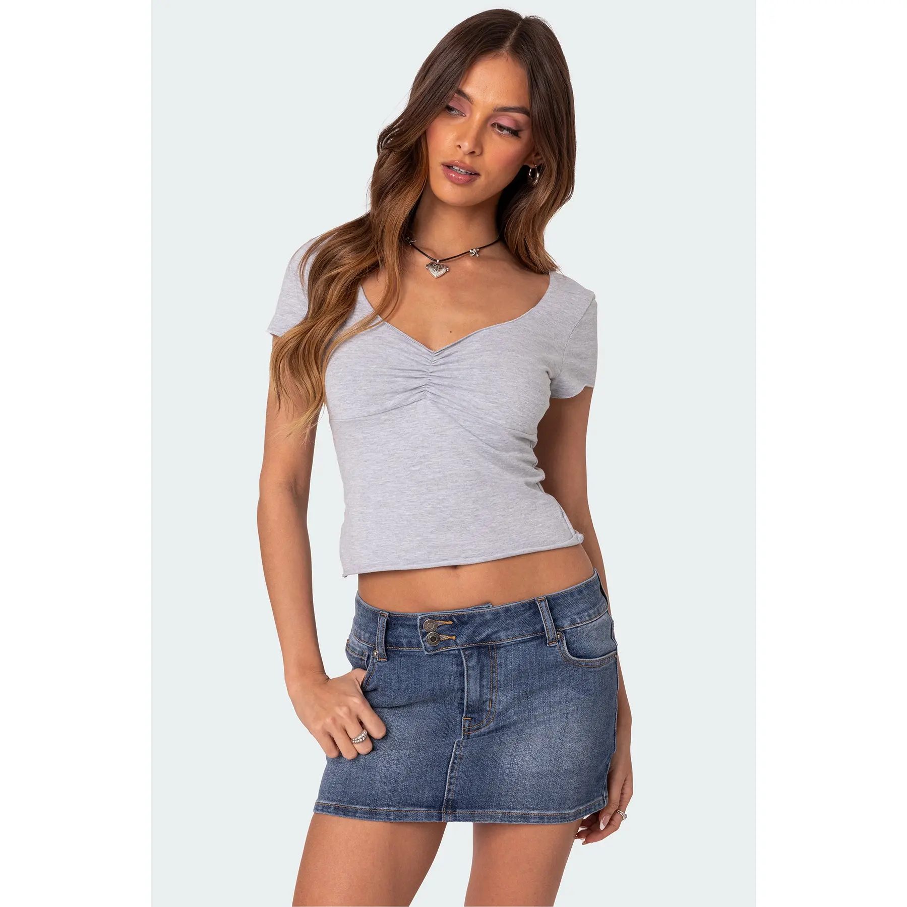 Ava V Neck Ruched Top