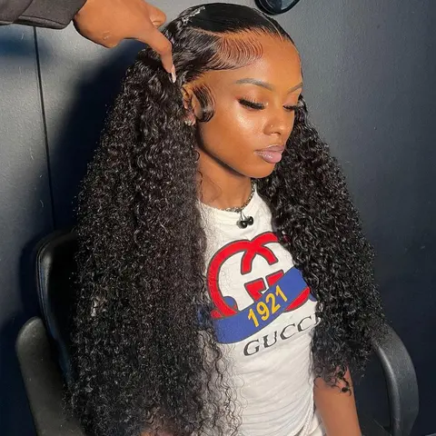 Bling Hair Kinky Curly Lace Frontal Wigs 13x6 13x4 Hd Transparent Lace Frontal Human Hair Wigs For Women Wave Curly Lace Wigs 180% Density TikTokShopHolidayHaul
