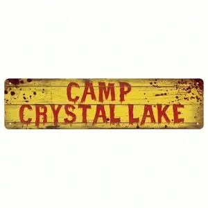 1PC Aluminum Sign Vintage Horror Movie Wall Art with Distressed Finish Mountable Outdoor Indoor Decor for Themed Spaces
