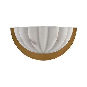 Mavis 1-Light Modern Golden Wall Sconce Lighting, Brushed Gold Wall Mount Lamp with Glass Shade, Minimalist Wall Light Fixture for Bathroom Vanity Bedroom Living Room Hallway