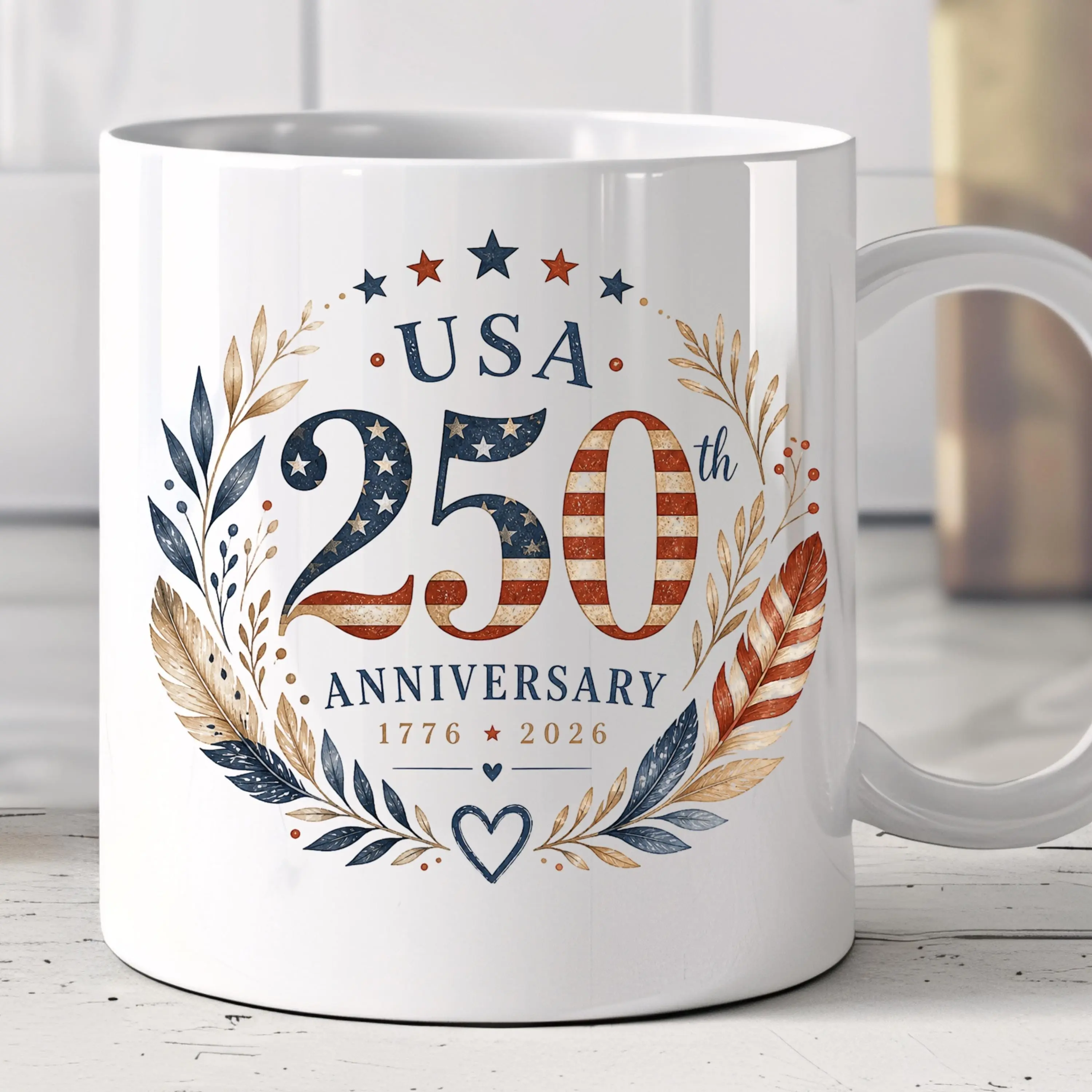 America 250 Mug, USA 250th Anniversary Coffee Cup, 1776 2026 Patriotic Gift Mug, 4th of July Mug, Independence Day Cup