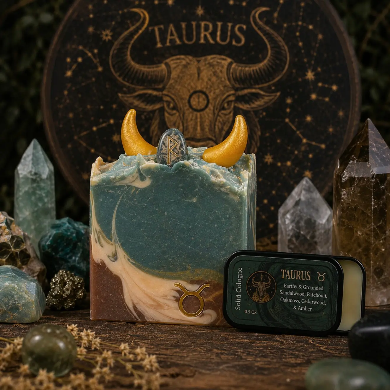 Taurus- Green Goddess Garden Soap + Solid Cologne Combo Set!