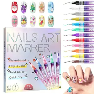 Holiday haul-New Year's gifts.12 Color Nail Doodle Pen for Nail DIY Art Quick Drying Acrylic Painting & 3D Dot Embroidery mma acrylic nail - On Nails Quick Drying Dot Stitching Nail Art Pen for Home and Salon, Nail Care Cutics Manicure Polish Cosmetic