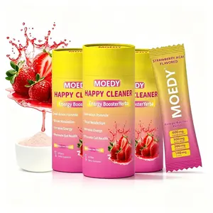 Happy Cleaner Powder - Berberine,Chromium, 5-HTP, Yerba Mate & Magnesium I On-The-Go Powder Stick(30 Servings) I StrawberryFlavorNew packaging for shipment
