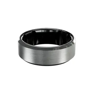 Groove Tungsten Ring – Men’s Tungsten Wedding Band, Scratch-Resistant & Comfortable, Includes Zeus Silicone Ring – Platinum
