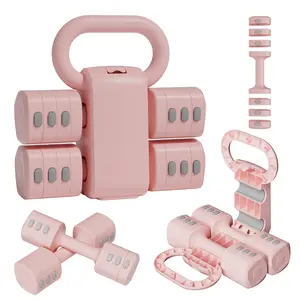 2026 New Upgrade 2-in-1 Adjustable Dumbbell Set, Upgraded 4 Levels Hand Weights for Women Men, Each 2.2/3.3/4.4/5.5Ib, Convertible Weights Dumbbells and Kettlebell Set for Home Gym Exercise & Fitness for Women Home Gym & Outdoor equipment