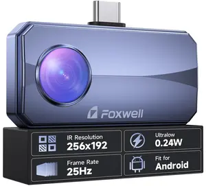 FOXWELL RT100 Thermal Camera for Android (USB-C) / iOS Smartphones, 256x192 Super IR Resolution Thermal Imaging Camera, -4°F to 1022°F Thermal Imager for Home/HVAC/Electrical/Plumbing/Automotive Inspection