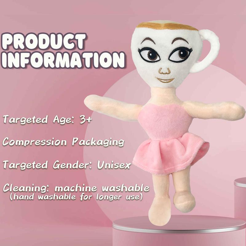 Tung Tung Sahur cappuccino plush doll - expressive eyes, soft polyester fabric for home decoration and gifts, playable design Perfect gift for boys and girls on birthdays or holidays such as Christmas and  Huggable Stuffed Animal Kawaii Stuffed Animals