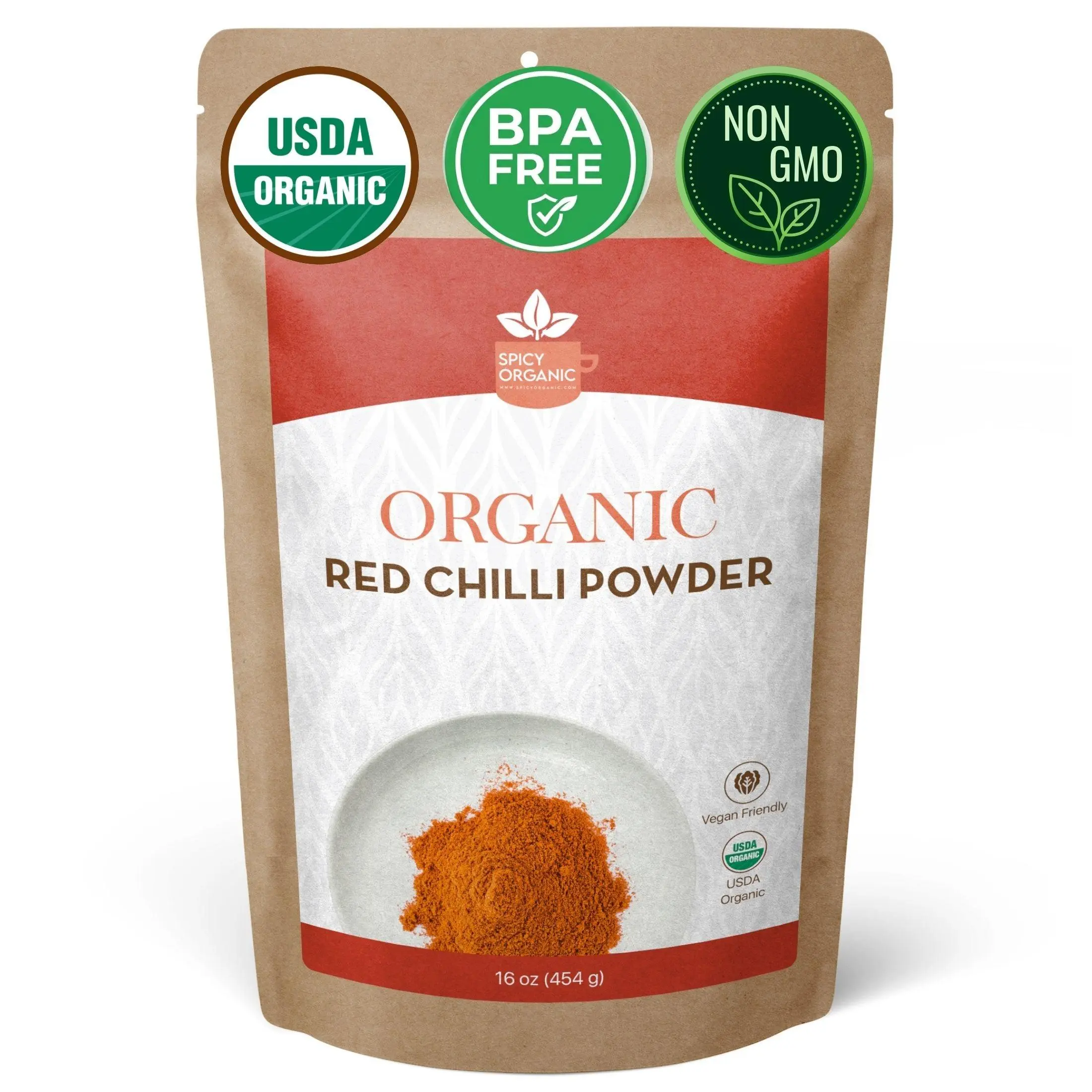 Organic Red Chili Powder — USDA Certified, Non-GMO | Curries, Marinades & Spice Blends x 16 OZ