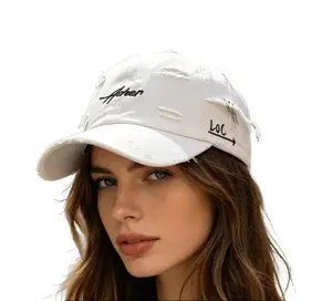 Unisex White Broken Polyester Clothing Baseball Cap - For Those Who Appreciate Beauty in Scars, Scuffs, Unfinished Edges