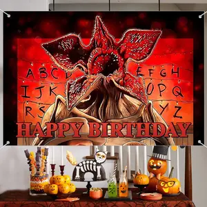 Dark Dimension Theme Stranger Birthday Party Decorations,Welcome to The Other Side Backdrop Banner Horror Forest Upside Down Themed Decor Banner Back