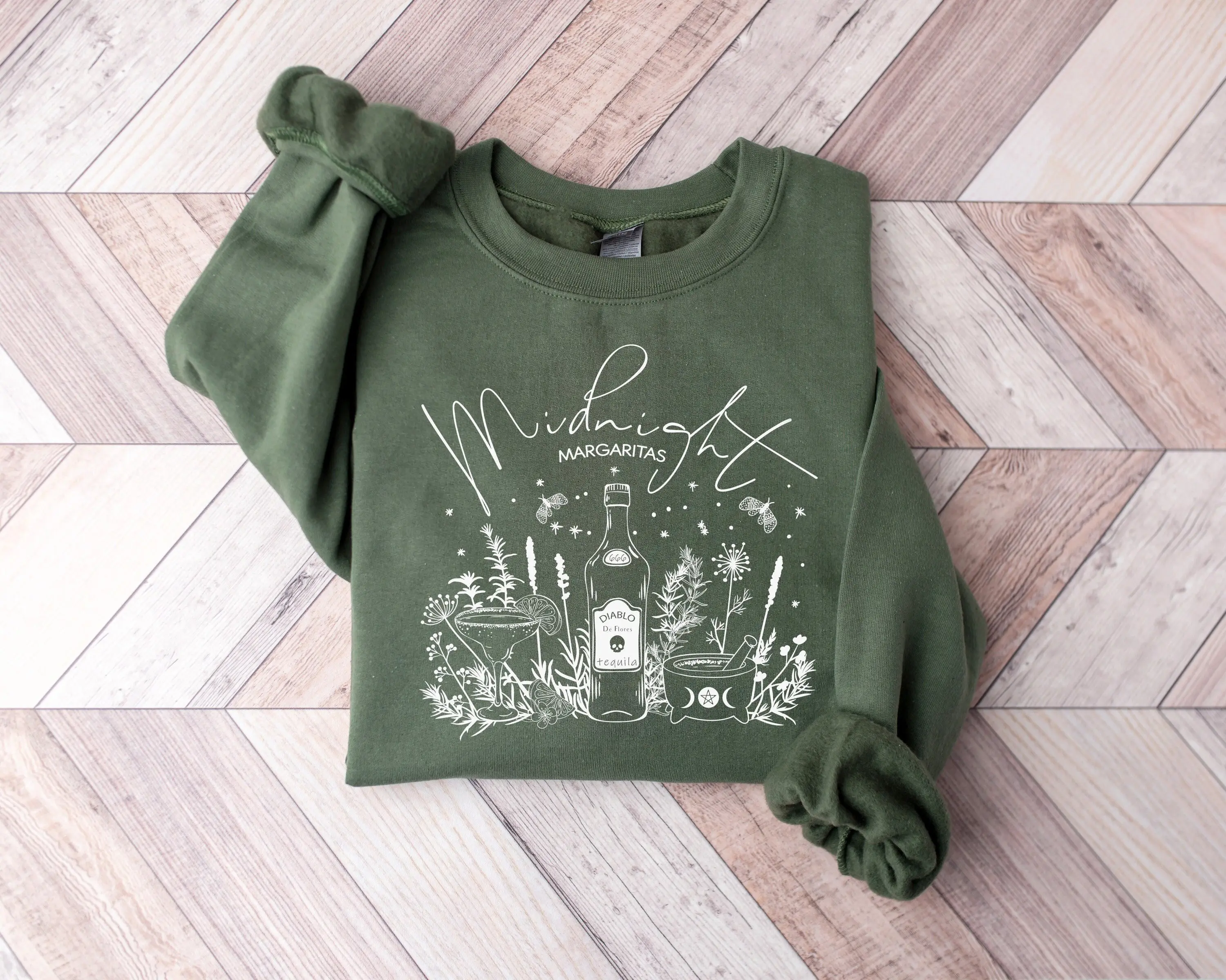 Midnight Margaritas Sweatshirt, Tequila Shirt, Witchy Graphic Tee, Spooky Season, Drinking Halloween Gift Shirt