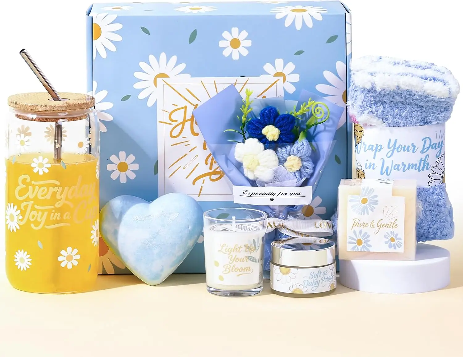 Birthday Gift Basket for Women Self Care Spa Gift Box for Mom, Sister, Wife, Best Friend, Teen Girls & Coworkers, Unique Birthday, Thank You & Christmas Gift Set with Relaxation Essentials for Her