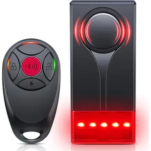 Car Vibration Sound & Light Alarm with Remote, 108dB Automobile Anti-Theft Vibration Alert, Anti-Theft LED Flashing Security Light Wireless Remote Vibration Car Alert Vehicle Security Alarm