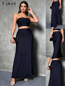 Elegant High-Waisted Satin Skirt for Women, Multiple Colors Available, Perfect for Parties, Gatherings, Work, Daily Wear