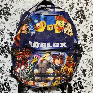 Roblox Character Back Pack 1 - Blue Design with Roblox Characters Patterned Backpack
