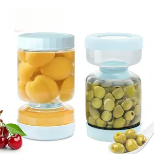 Pickle Jar with Strainer Flip, 34oz Pickle Container, Glass Kraut Juice Separator Jar-Leakproof Airtight Lid, Hourglass Food Storage Flip Jar for Olive,Jalapeno,Sliced Pickles-Dishwasher Safe Wide Mouth Kitchen