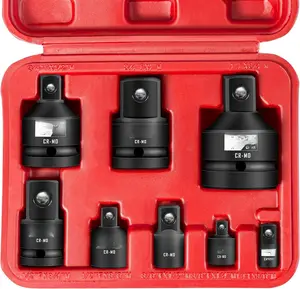 8 count Impact Socket Adapter and Reducer Set, 1/4" 3/8" 1/2" 3/4" Drive Socket Adapter Set with Durable Case for Impact Driver Conversions (Upgraded)