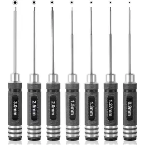7pc Precision RC Hex Screwdriver Set with 0.9mm-3.0mm Micro Allen Wrenches - Essential Repair Tools for RC Cars and Helicopters