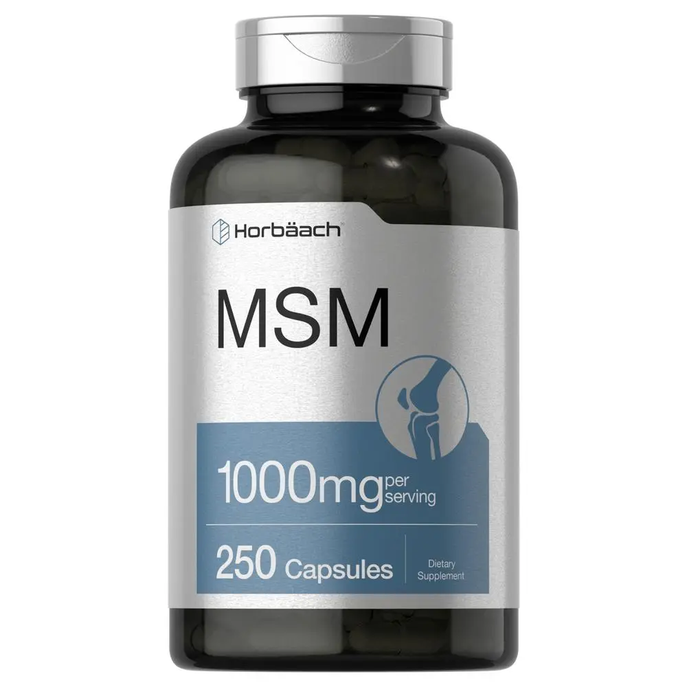 Horbäach MSM Supplement Capsules | 1000mg | 250 Count | Non-GMO and Gluten Free Formula | Methylsulfonylmethane