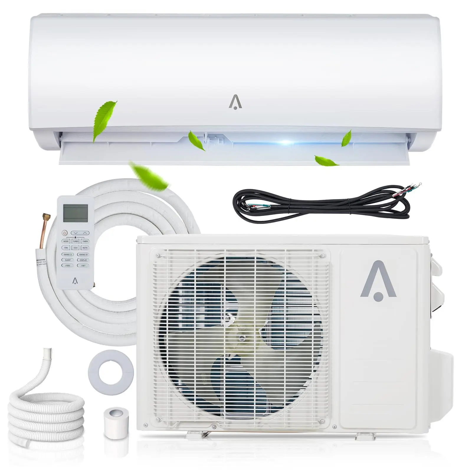 12,000 BTU Ductless Mini Split Air Conditioner & Heater Complete Kit, 21 SEER2 R454B Inverter Unit with Pre-Charged Condenser, 115V WiFi Control, Covers Up to 550 Sq. Ft. Outdoor Cooling-Heating Solution