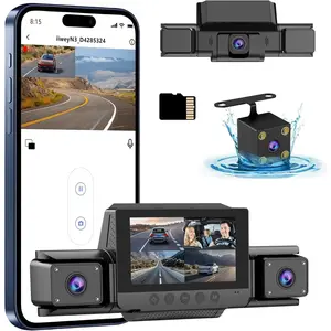 4 Channel Dash Cam 360 View for All-Round Protection, 4-Way Front Rear Inside Recording, Built-in 5G WiFi & GPS, APP Control, 8 IR Night Vision, 24H Parking Monitor, G-Sensor, Free TF Card