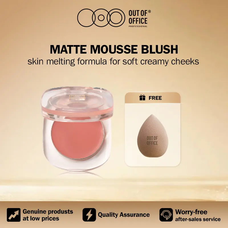 OUT OF OFFICE Matte Mousse Blush, Soft Lightweight Long‑Lasting Natural Cheek Makeup