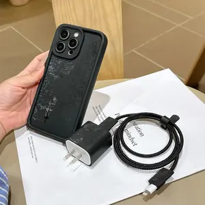 6 Piece Angel Phone Case Set with Charger Head Cover, Cable Protectors, Storage Rope and Data Line Protection for iPhone 6/7/8/x and More, Perfect Birthday and Christmas Gift for Couples and Teens