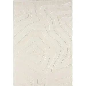 Wave Geometric Cream Rug