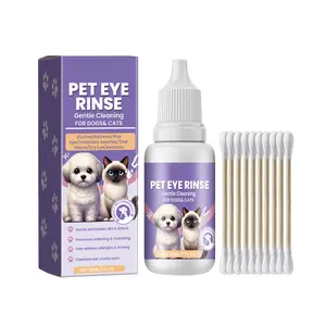 Pet Eye Rinse Gentle Cleansing Solution for Dogs & Cats with Sodium Hyaluronate Honeysuckle Extract & Taurine Removes Tear Stains Soothes Irritated Eyes Moisturizing Care Formula Safe Daily Grooming Cleaner