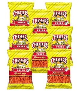 Chesters Flamin' Hot Fries, 1.75 oz bags (Pack of 8) Bundled By Shoppyway Snack Crispy Crunchy chips   snack  pack lunch boxes cheese