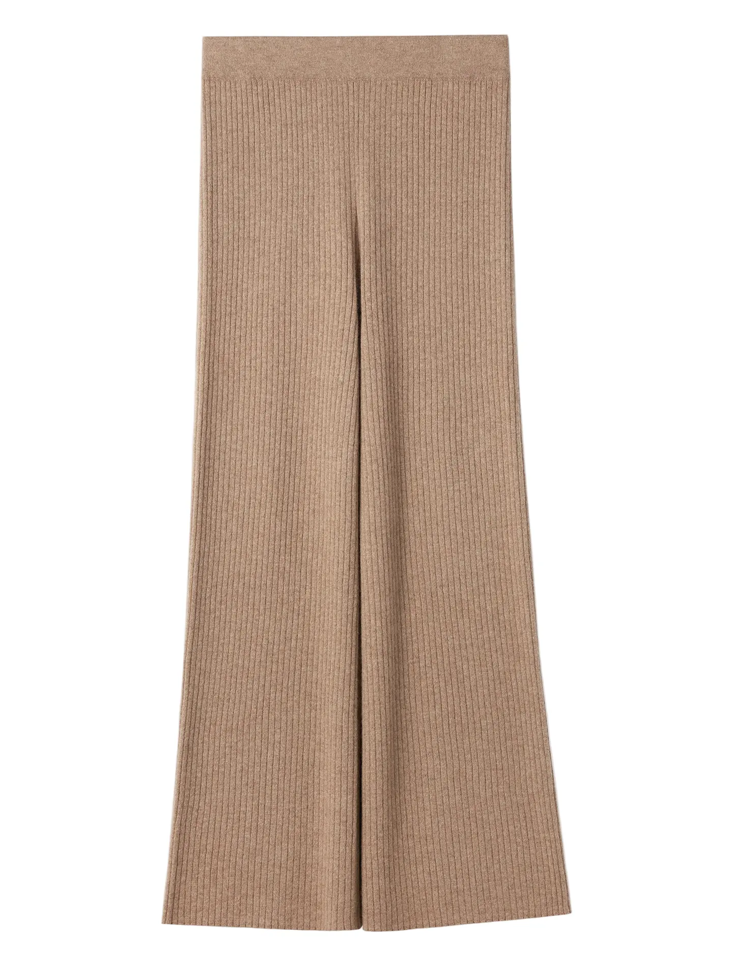 Natural Color Cashmere Pants, Ribbed, Casual, Dress, Evening, Fit, Bottoms, Basic