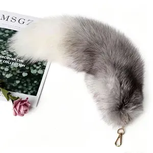 Fox Tail Keychain - Fluffy Faux Fur Anime Cosplay Accessory with Adjustable Hook for Bags Rave Festival Kawaii Gothic Bag Charm Pendant