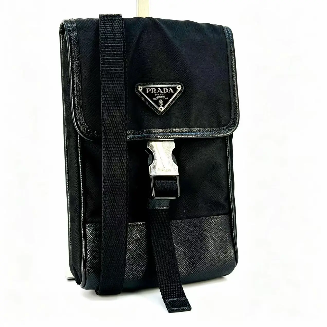 Pre-owned PRADA Canvas Small Leather Goods Re Nylon Smartphone Case Bag B00173 NO2