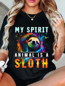 100% Cotton My Spirit Animal Is A SLOTH T-Shirt Funny SLOTHS T-Shirt