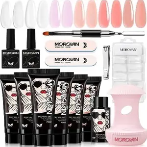 Poly Gel Nail Kits Starter Kit for Beginners with UV Light