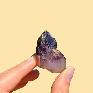 Rare Raw Enhydro Super Seven Skeletal Amethyst Crystal, Amethyst Crystal Point with Moving Bubble, Melody Stone