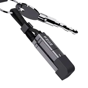 PZOZ 60W 4-in-1 Multi Charging Cable Keychain with LED Display for iPhone iPad MacBook AirPods Samsung Google 7.3 Inch Ultra Lightweight Portable USB C Fast Charger