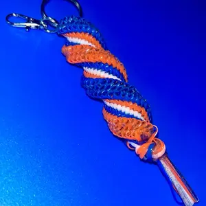 Orange and Blue Purse Charm Keychain Accessory for Purse, Bag or Keychain - Stylish and Versatile Glamour Addition