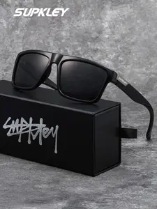 SUPKLEY Fashion Polarized Sunglasses Square Frame, Comfortable Lightweight for Shopping, Photography, Daily Use, Holiday Gift