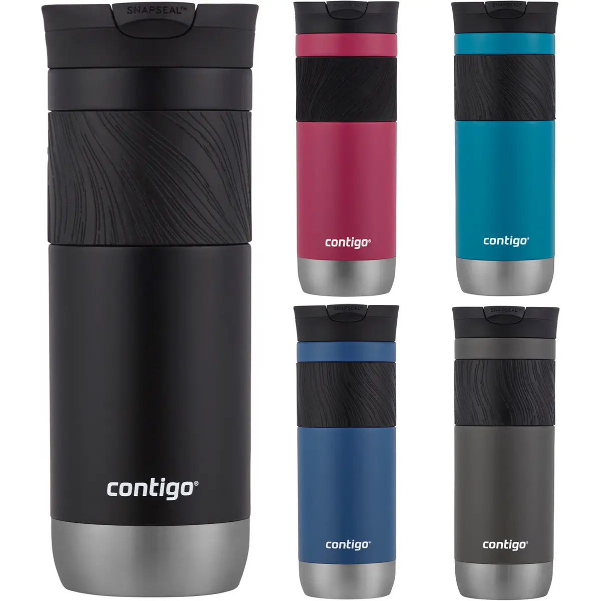 Contigo 20 oz. Byron 2.0 SnapSeal Leak-Proof Insulated Stainless Steel Portable Tumbler with Lid, Vacuum Flask for Travel, Flasks, Cup